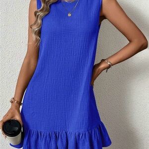 Elegant Blue Sleeveless Dress